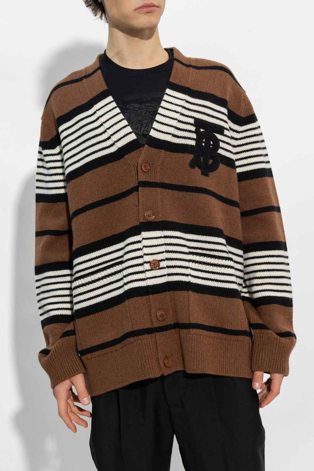 Burberry striped outlet cardigan